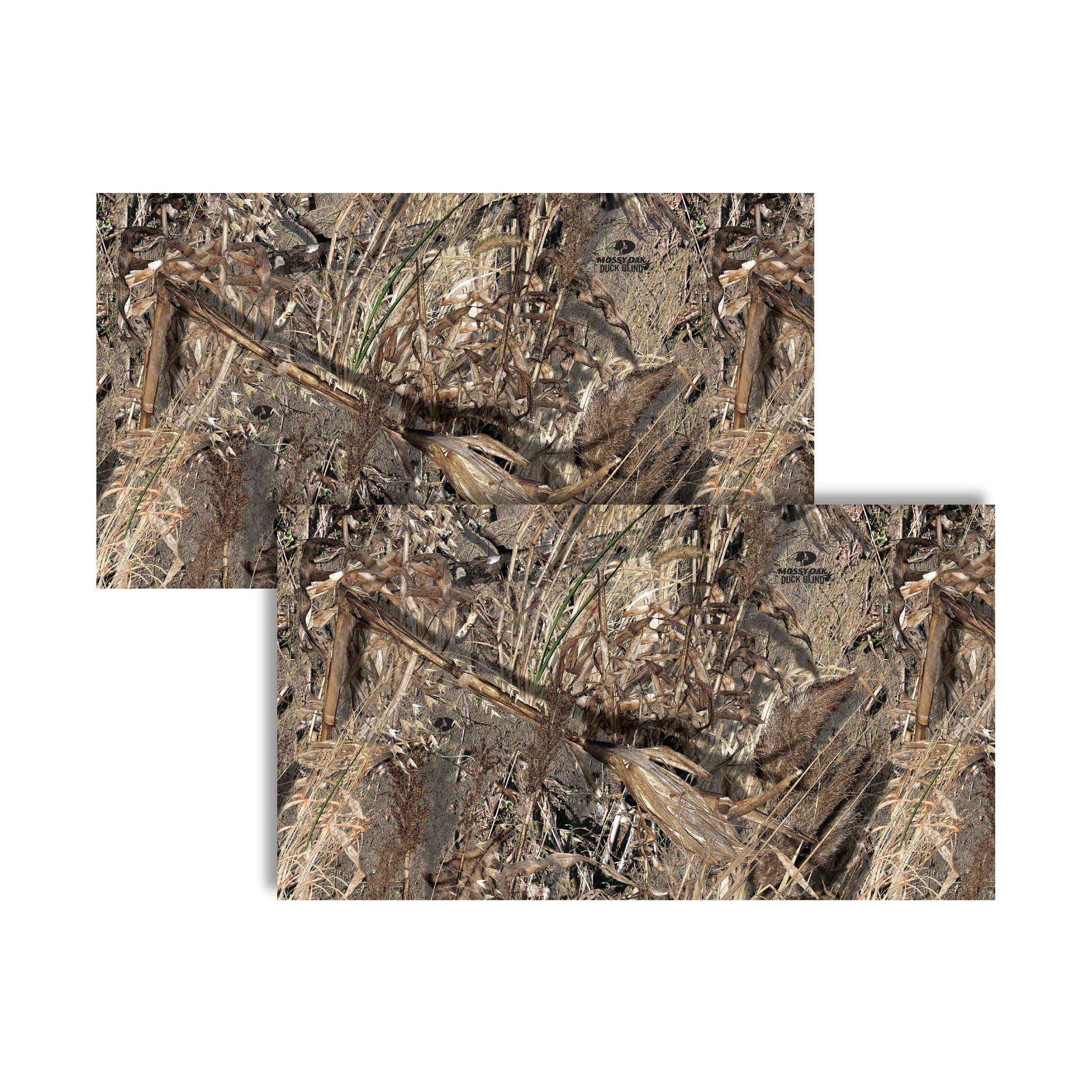 Mossy Oak Graphics duck blind camouflage matte gear skin on gear for glare-free concealment.