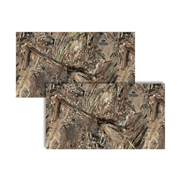 Mossy Oak Graphics duck blind camouflage matte gear skin on gear for glare-free concealment.