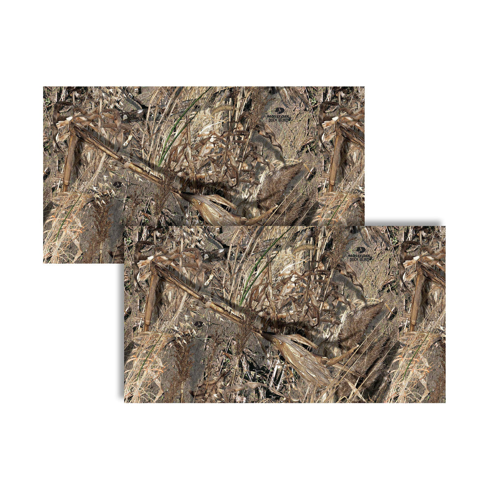 Mossy Oak Graphics duck blind camouflage matte gear skin on gear for glare-free concealment.