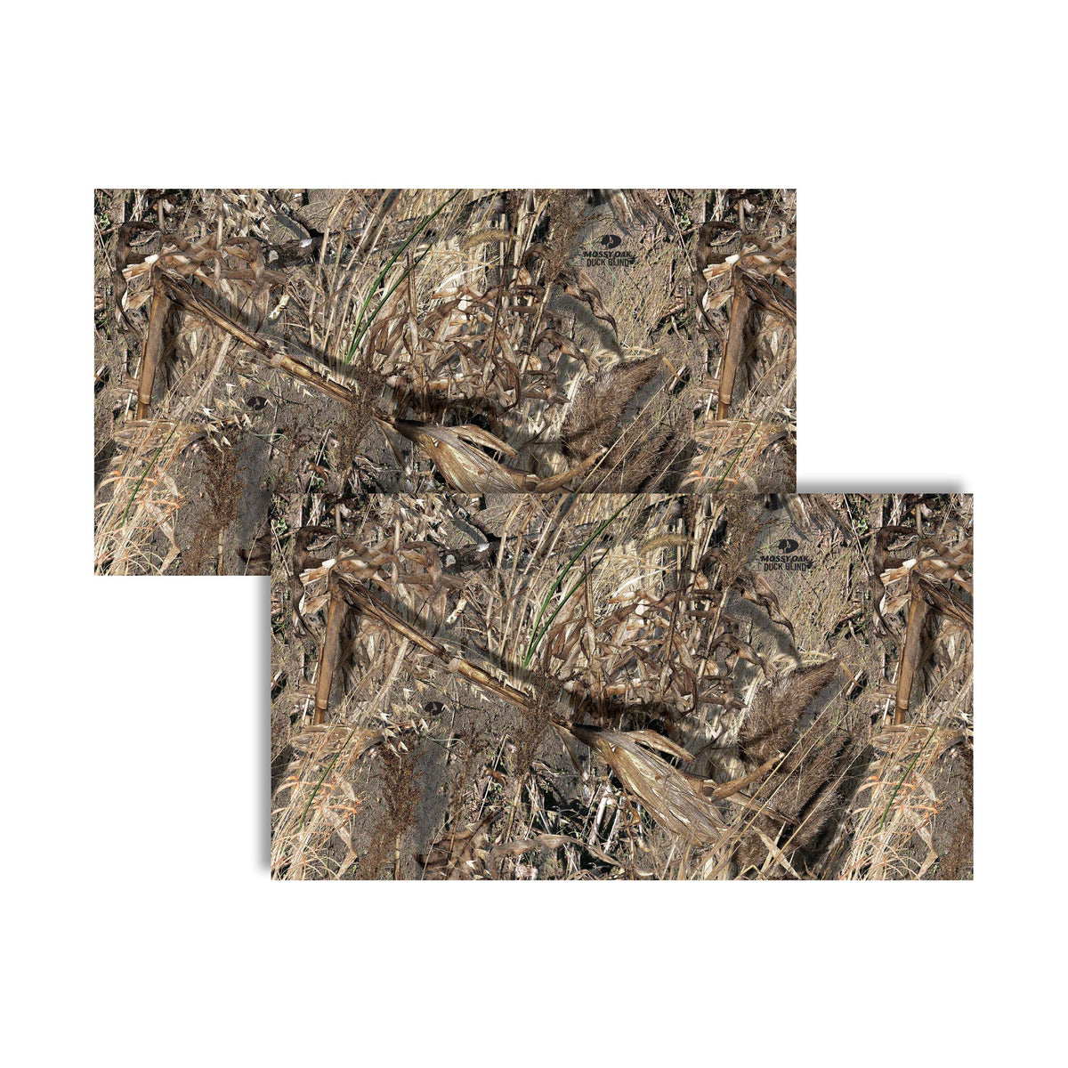 Mossy Oak Graphics duck blind camouflage matte gear skin on gear for glare-free concealment.