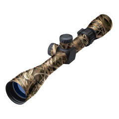 Mossy Oak Graphics Shadowgrass Blades skin on a scope reduces glare for stealth