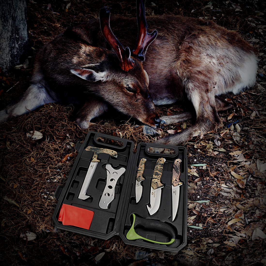 Mossy Oak red game cleaning gloves for clean handling of game