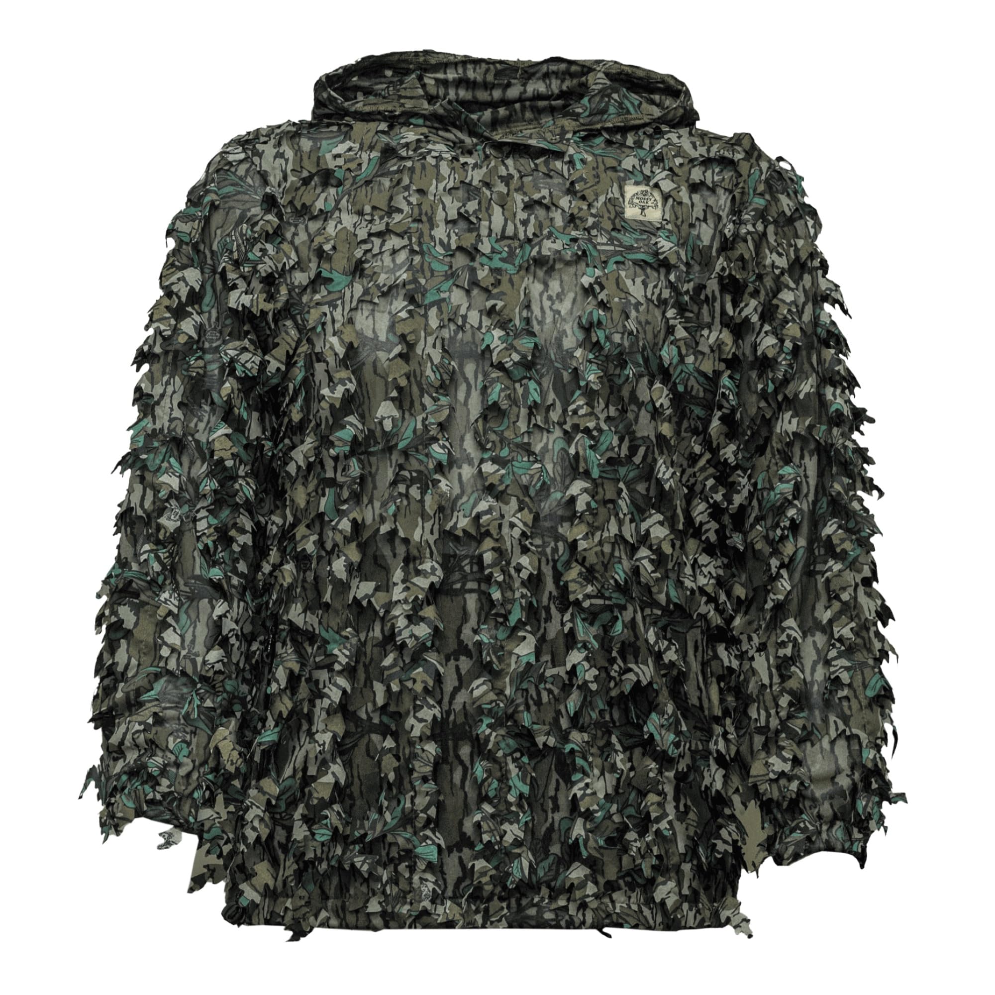 Mossy Oak Woodsman Leafy Quarter Snap Pullover front view shows breathable mesh body for layering.