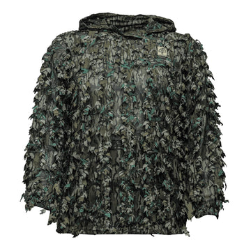 Mossy Oak Woodsman Leafy Quarter Snap Pullover front view shows breathable mesh body for layering.