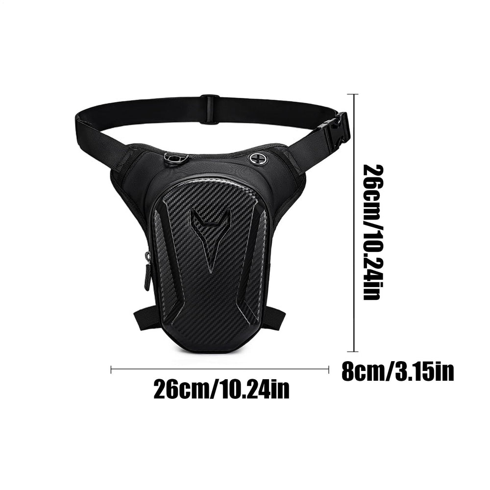 Motorcycle Leg Bag dual zipper compartments for organized essentials during trips.