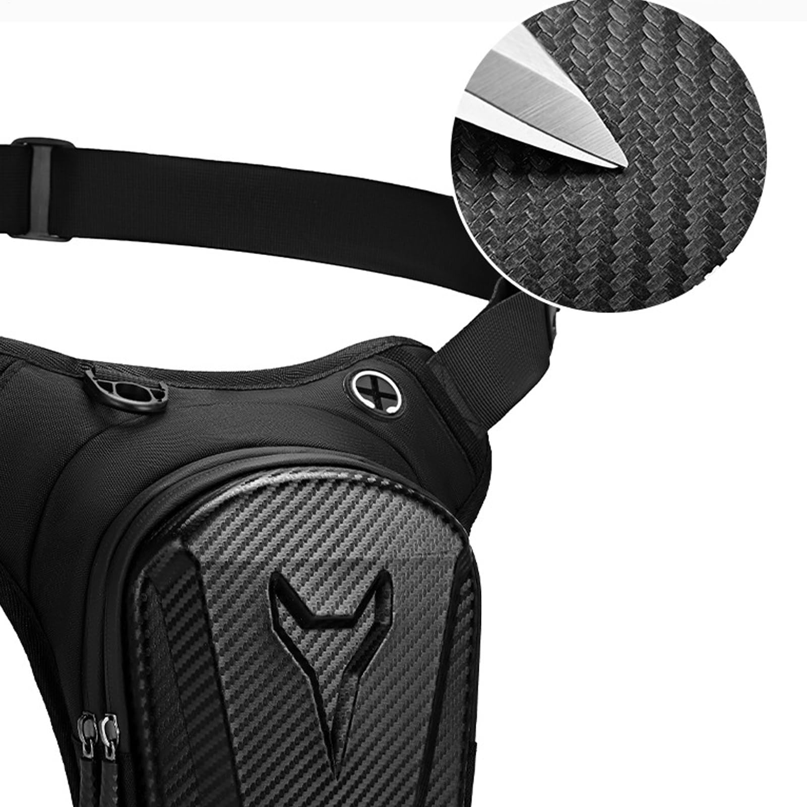 Motorcycle Leg Bag elastic internal dividers to separate items efficiently.