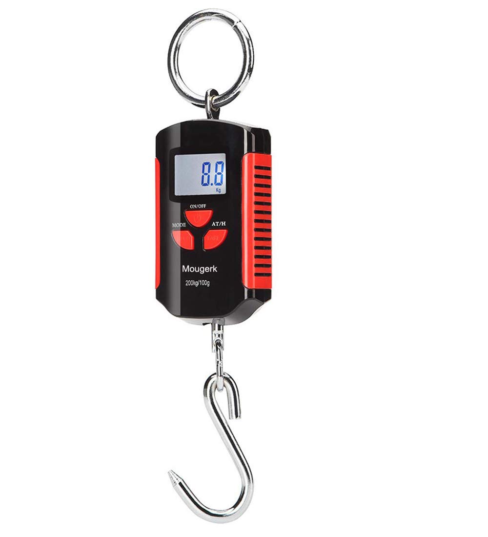 Front view of Mougerk digital hanging scale showing compact crane scale