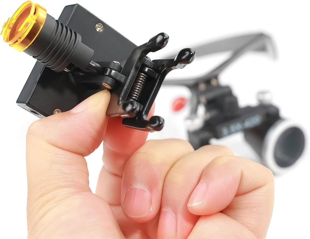 Adjustable interpupillary distance on Mouginime loupe for a personalized fit.