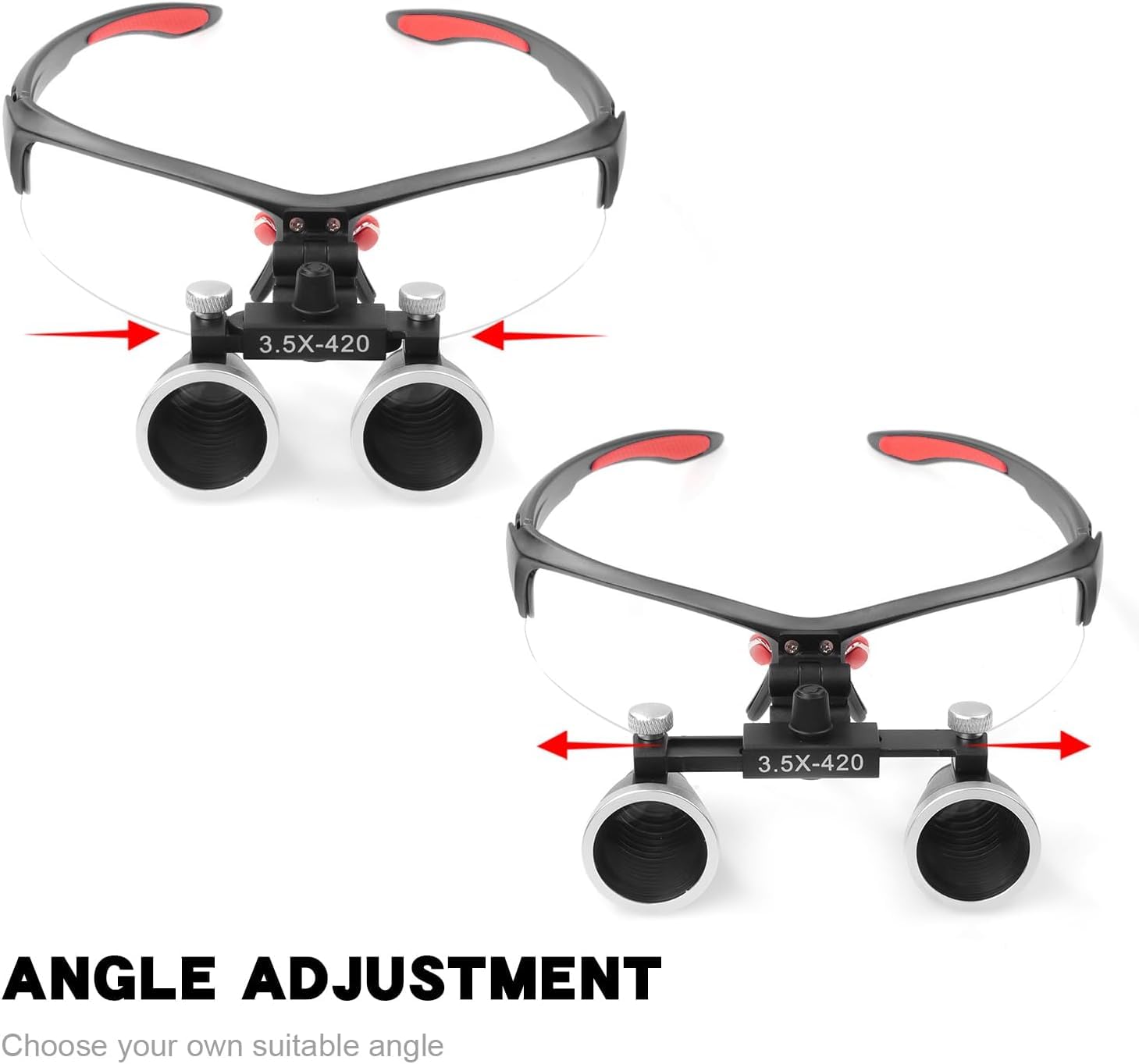Ergonomic Mouginime loupe frame designed for extended use and comfort.