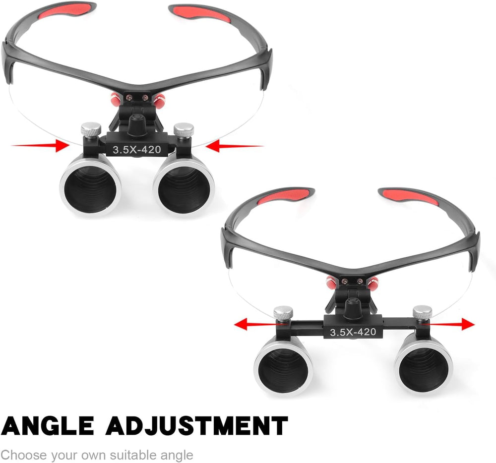 Ergonomic Mouginime loupe frame designed for extended use and comfort.
