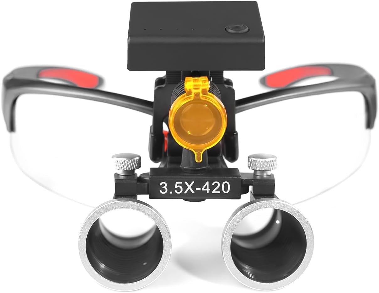 Mouginime Global loupe headlamp provides uniform front-light for clarity.