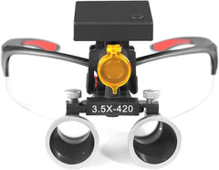Mouginime Global loupe headlamp provides uniform front-light for clarity.