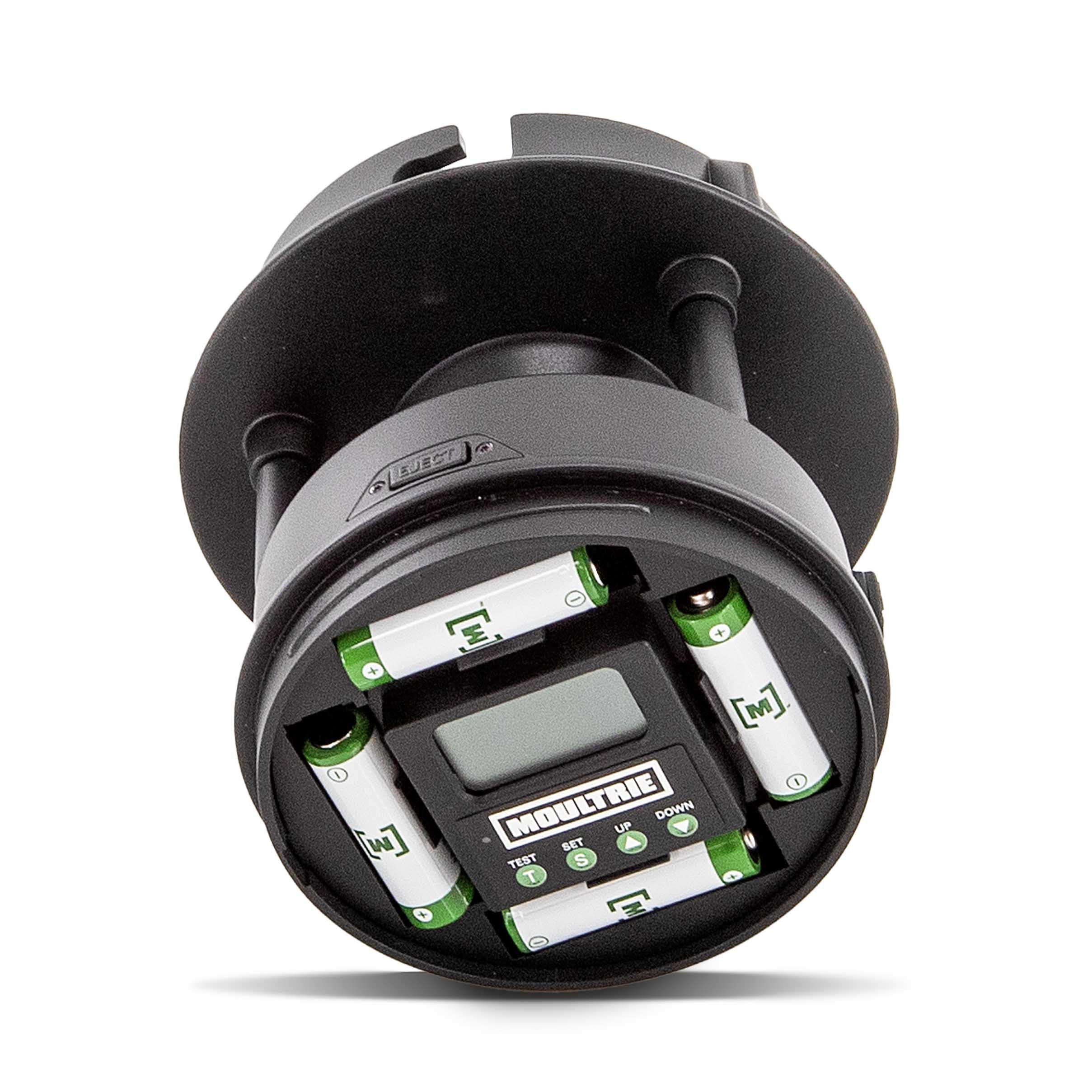 Moultrie All-In-One II battery tray for quick power swaps.