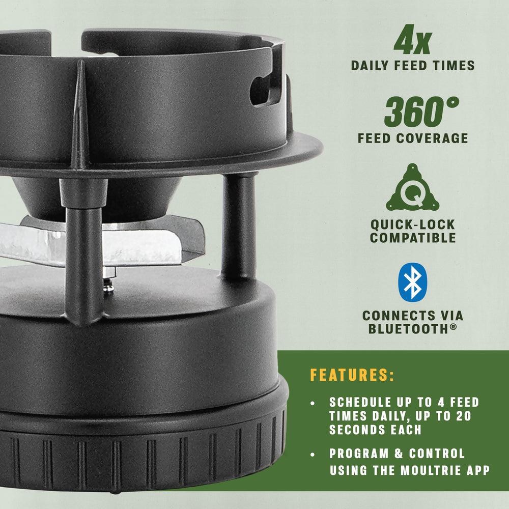 Moultrie All-In-One II feeder kit side view showing easy setup.