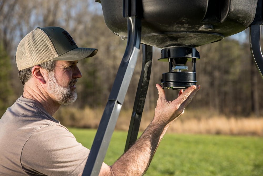 Moultrie All-In-One II Snap Lock adapter for tool-free installation.