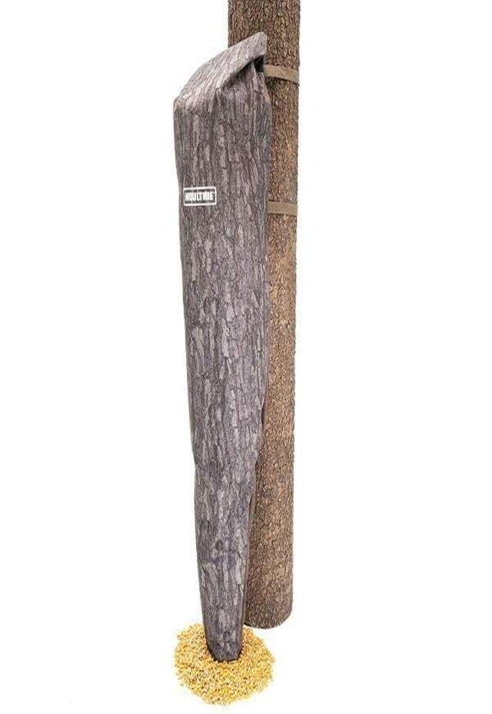 Moultrie bag feeder rolled-compact for easy field transport.