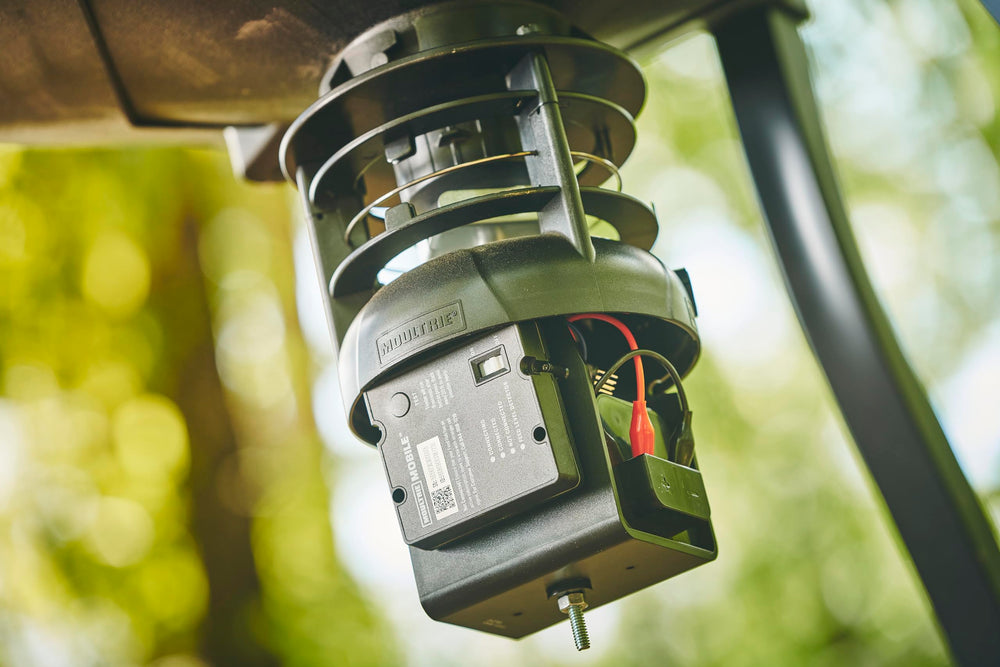 Moultrie Cellular Timer mounted for remote motor programming.