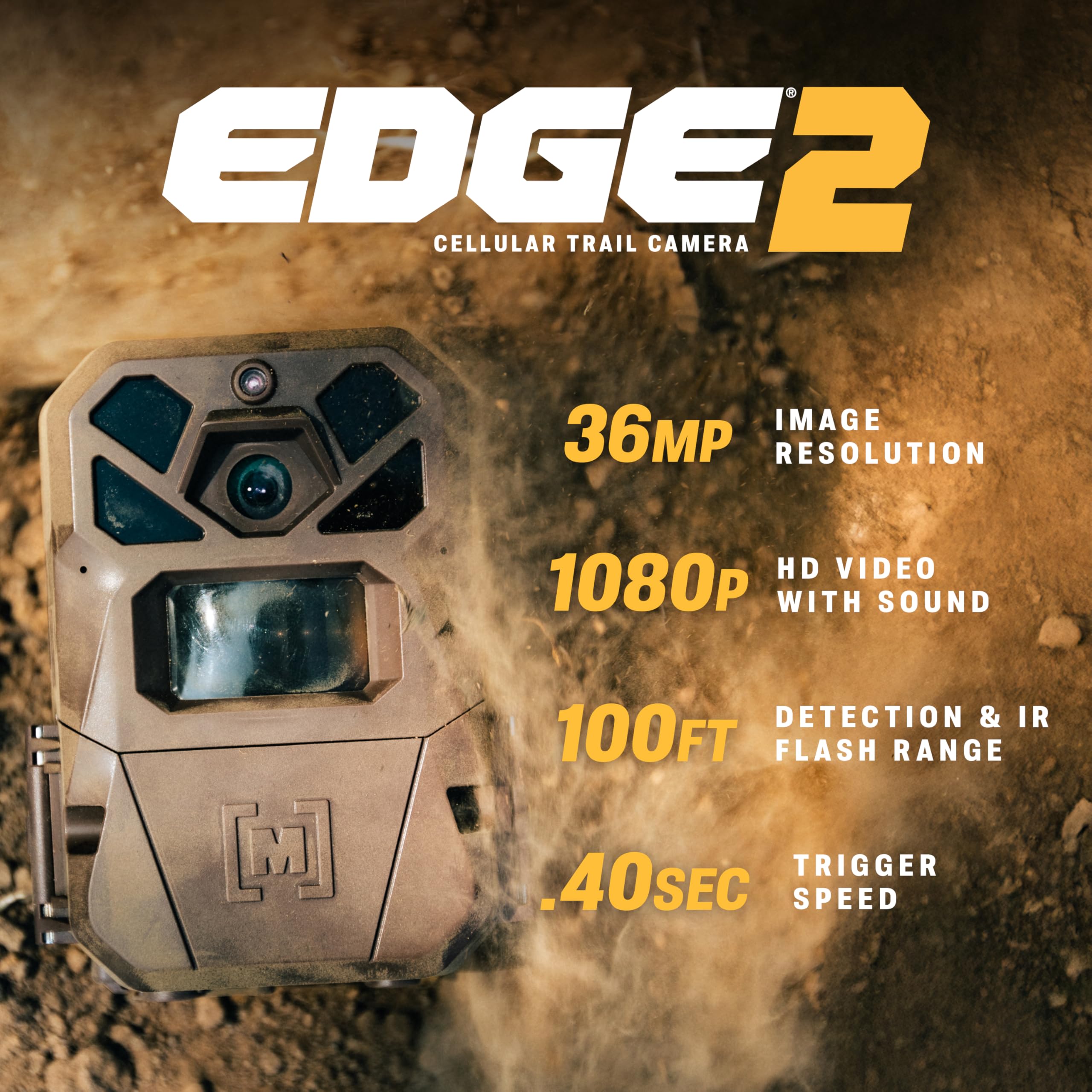 Moultrie Edge 2 with cover open shows easy setup and Auto Connect nationwide