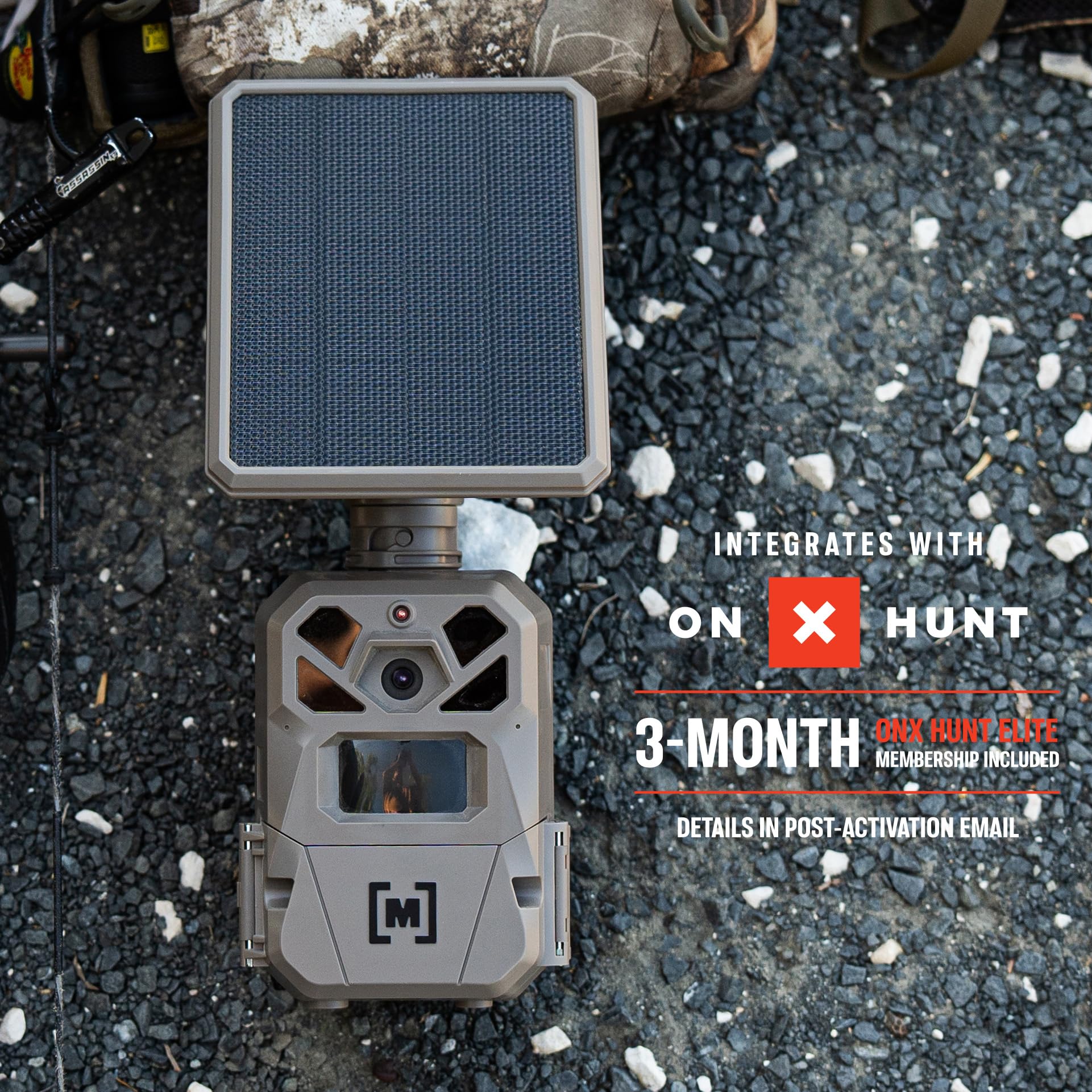 Moultrie Edge Solar built-in rechargeable battery pack for season-long power