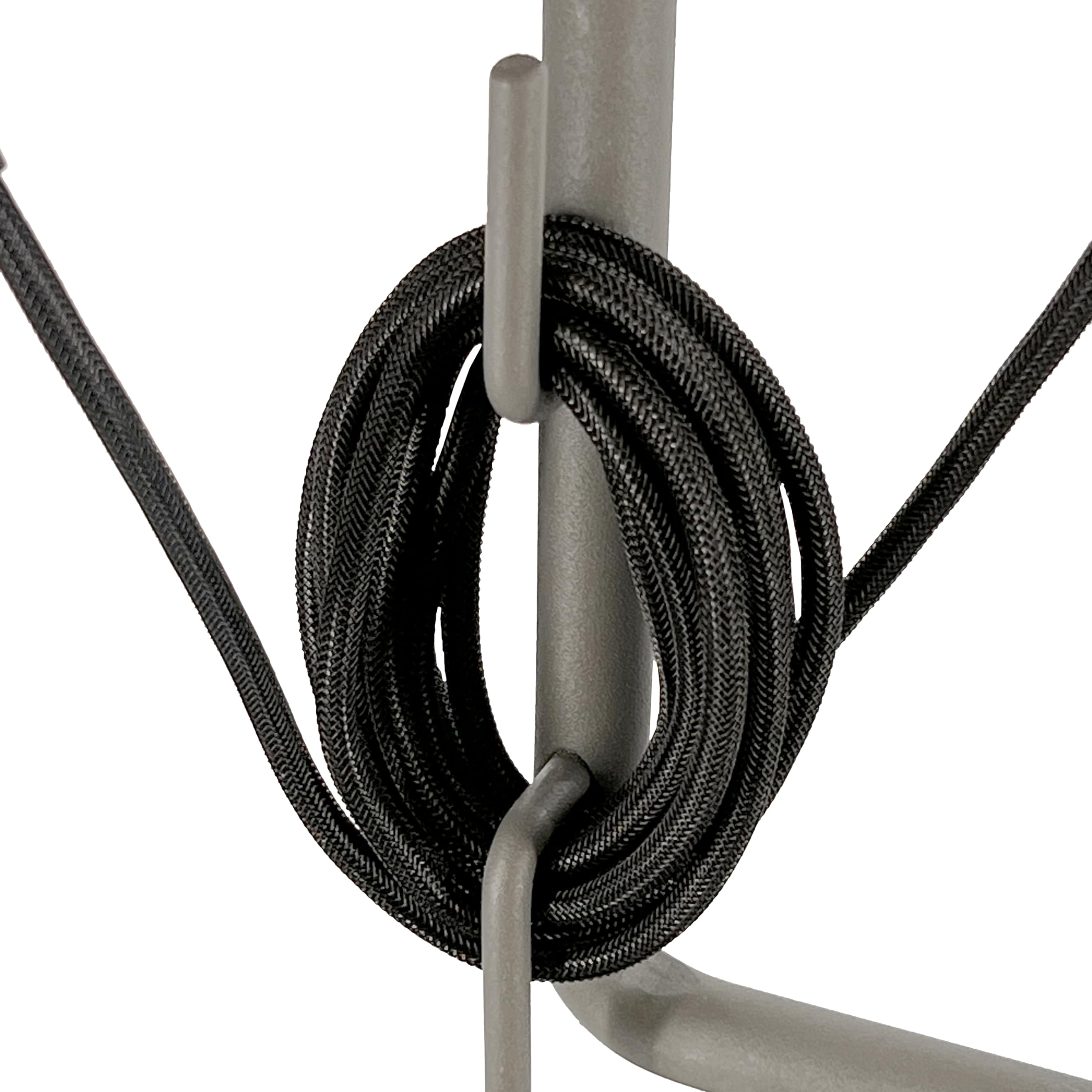 Moultrie Edge Stake keeps cords organized with management hooks.