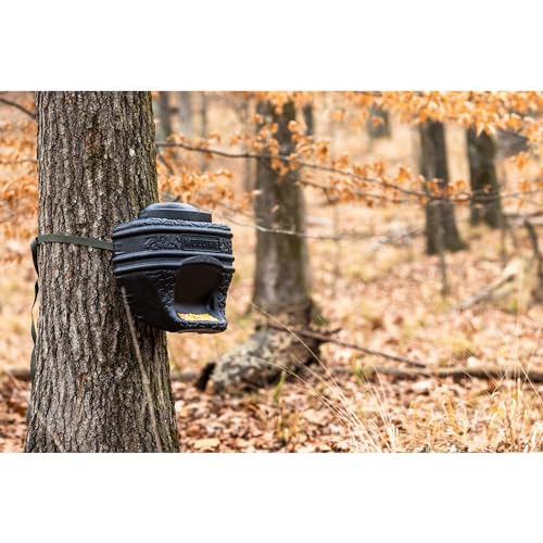 40 lb capacity reduces refills, ensuring consistent feed for wildlife and livestock.