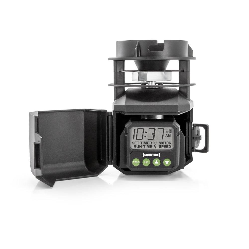 Moultrie Pro Hunter III feeder remote with EDGE 3 camera pairing for remote adjustment