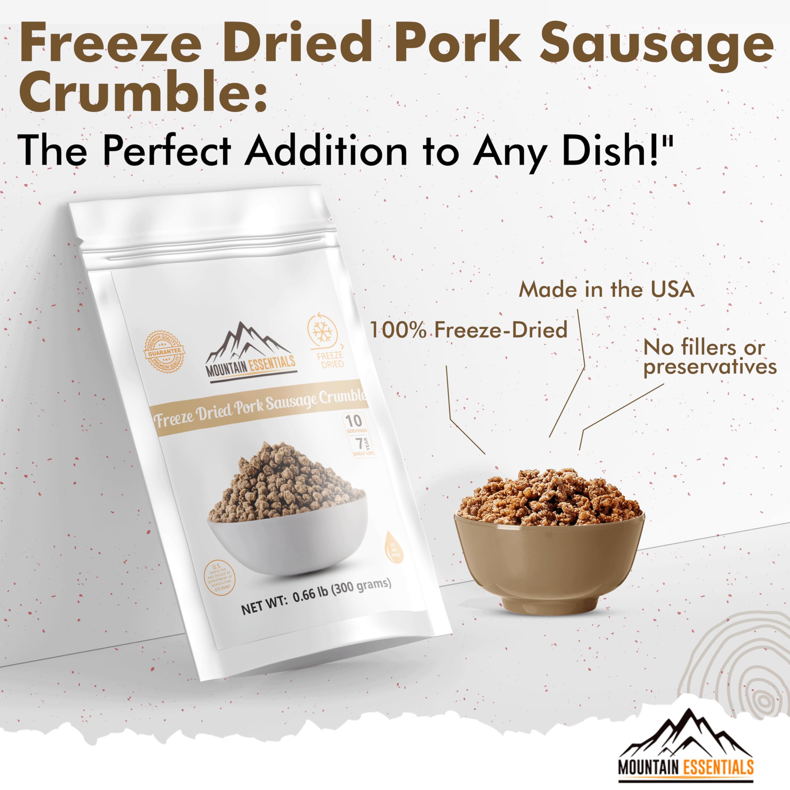 Mountain Essentials breakfast burrito with sausage crumble demonstrates versatility