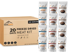MOUNTAIN ESSENTIALS freeze-dried chicken dices pouch front view for easy camp meals.