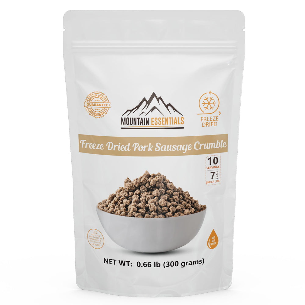 Mountain Essentials packaging shows long shelf life and portability
