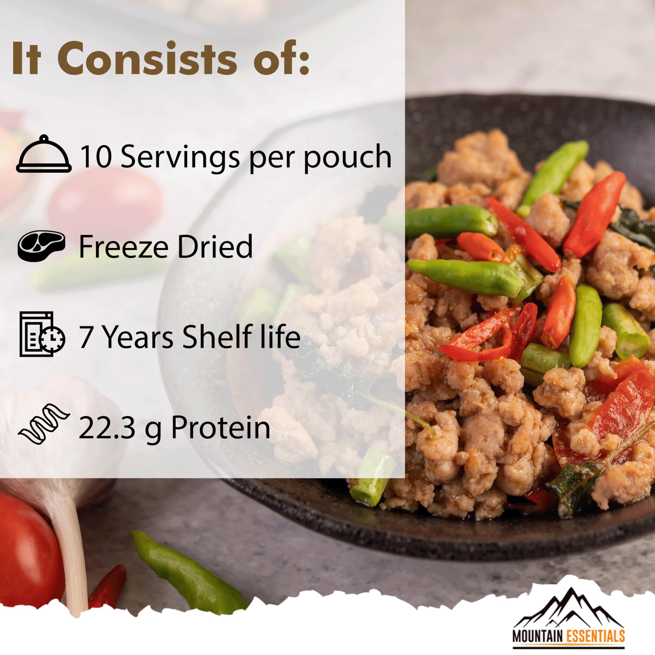 Mountain Essentials sausage crumble in pasta for a hearty dinner