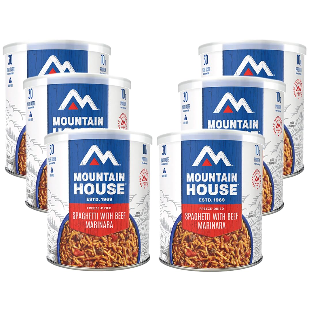 Mountain Essentials spaghetti beef marinara can ready for storage and quick meal