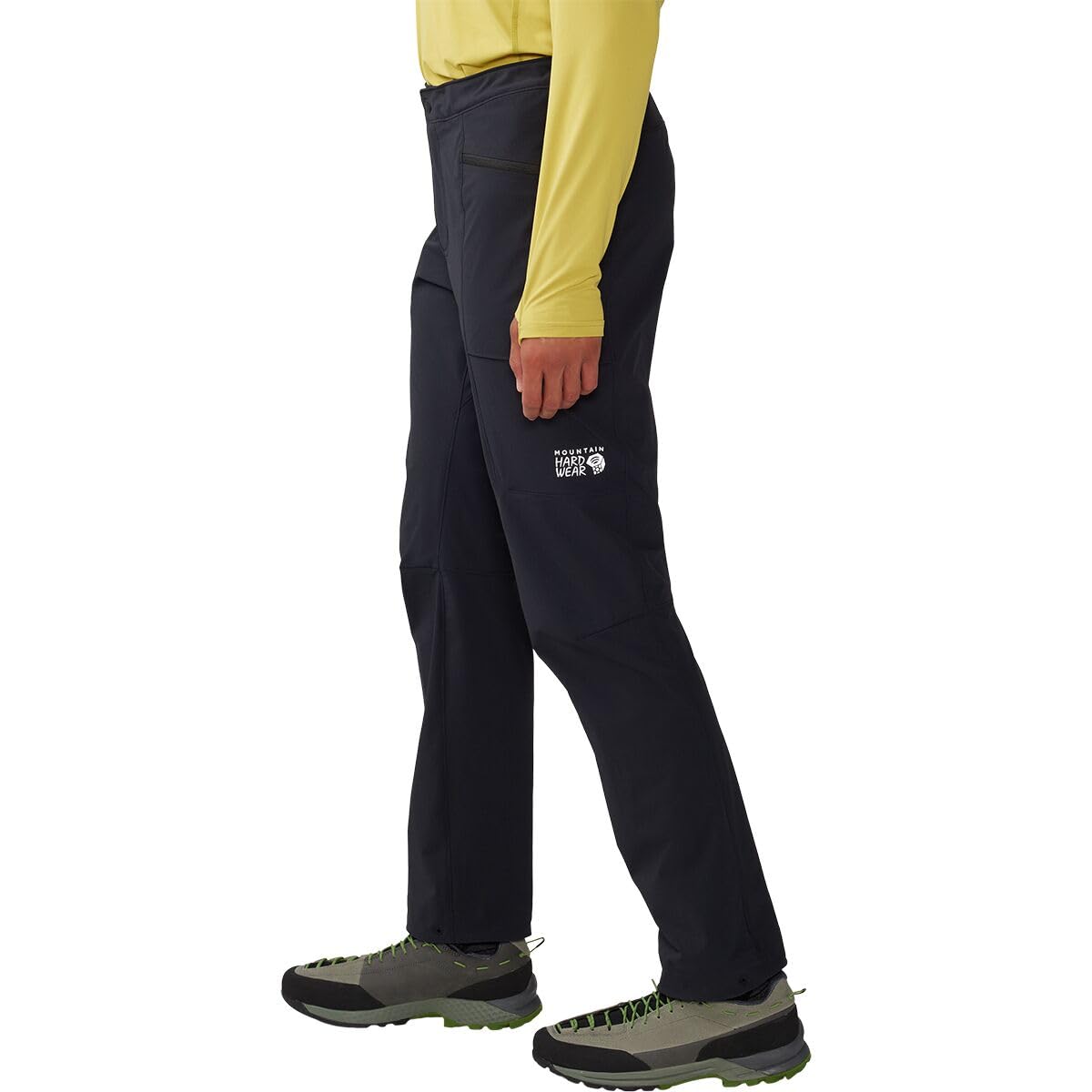 Mountain Hardwear Chockstone Alpine LT Pant belt close-up highlighting integrated belt.