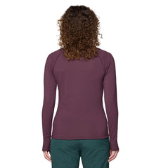 Mountain Hardwear Crater Lake Heavyweight Half Zip Blackberry side view showing easy on/off and venting.