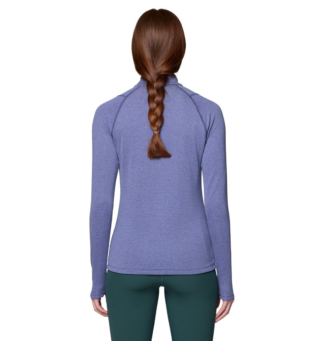 Mountain Hardwear Crater Lake Heavyweight Half Zip side profile showing breathable mobility.
