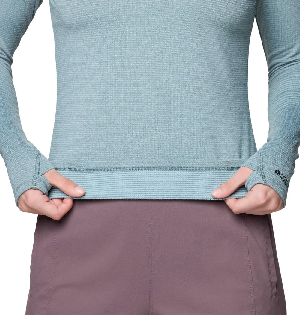 Mountain Hardwear Crater Lake heavyweight half-zip zip detail with venting