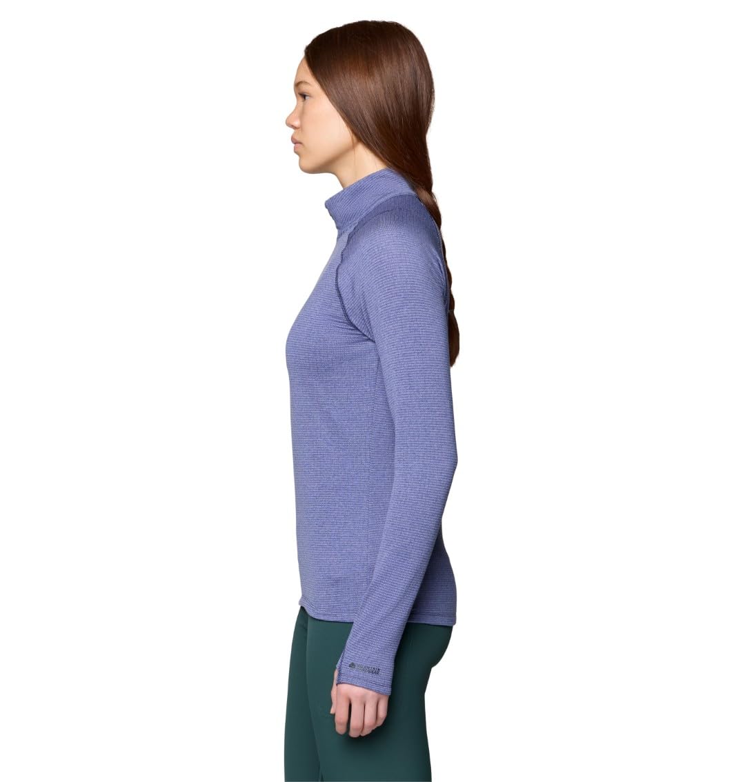 Mountain Hardwear Crater Lake Heavyweight Half Zip zipper closeup emphasizing easy on/off venting.