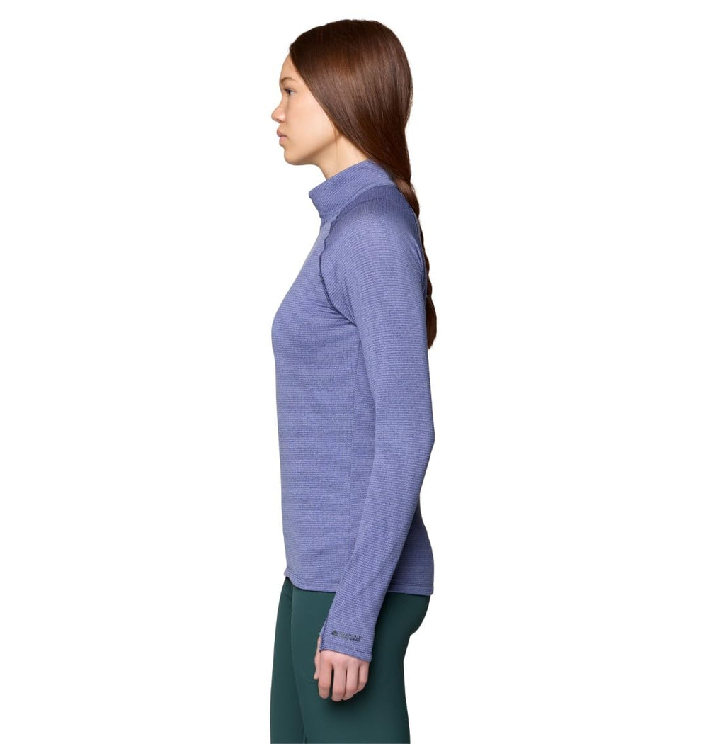 Mountain Hardwear Crater Lake Heavyweight Half Zip zipper closeup emphasizing easy on/off venting.