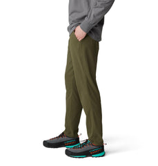Mountain Hardwear Dynama Ankle Pant pull-on waistband demonstrates easy secure fit during activities