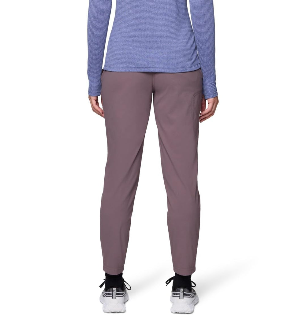 Mountain Hardwear Dynama Ankle Pant waistband closeup demonstrates comfortable, flattering fit.