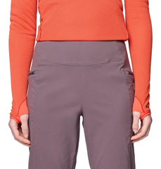 Mountain Hardwear Dynama pant fabric detail, anti-odor properties and UPF 50 protection.