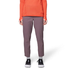 Mountain Hardwear Dynama high-rise ankle pant main shot, flattering fit and stretch in Purple Sage.
