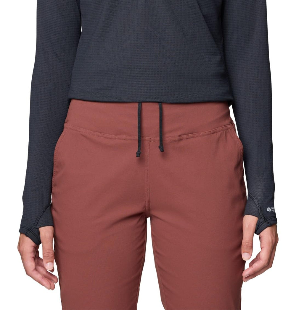 Mountain Hardwear Dynama Pant shows flat waistband and internal drawcord for a secure fit.