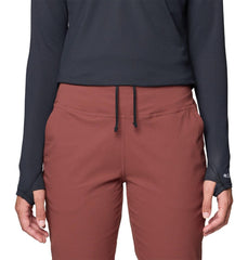 Mountain Hardwear Dynama Pant shows flat waistband and internal drawcord for a secure fit.
