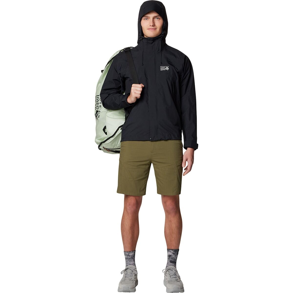 Mountain Hardwear AP Cargo Short fabric detail shows stretch and durability.