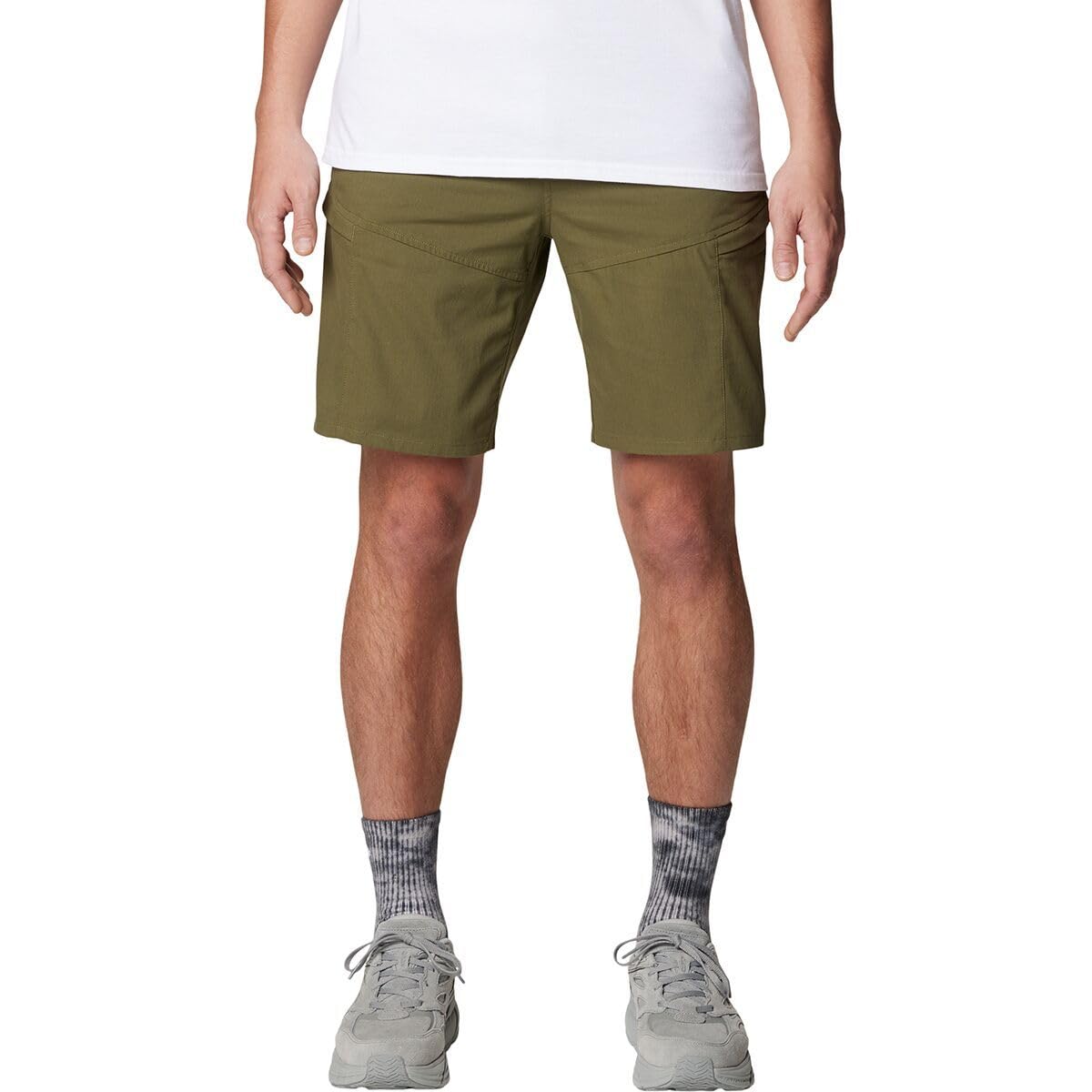 Mountain Hardwear AP Cargo Short front view shows durable stretch fabric for rugged outdoor days.