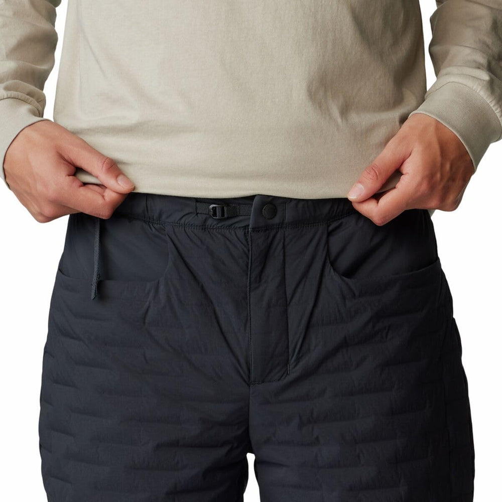 Mountain Hardwear StretchDown Light Pant insulation detail emphasizes 700-fill warmth.