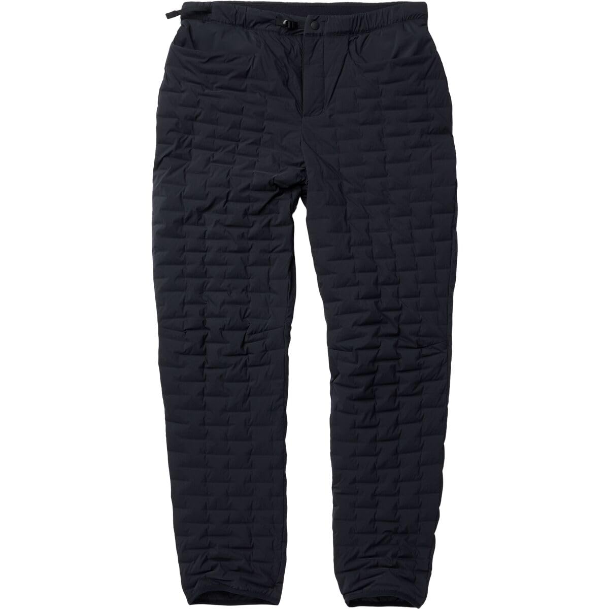 Mountain Hardwear StretchDown Light Pant side view demonstrates flexible stretch fabric.