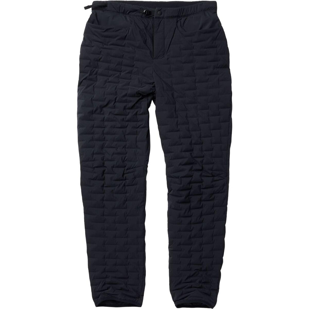Mountain Hardwear StretchDown Light Pant side view demonstrates flexible stretch fabric.