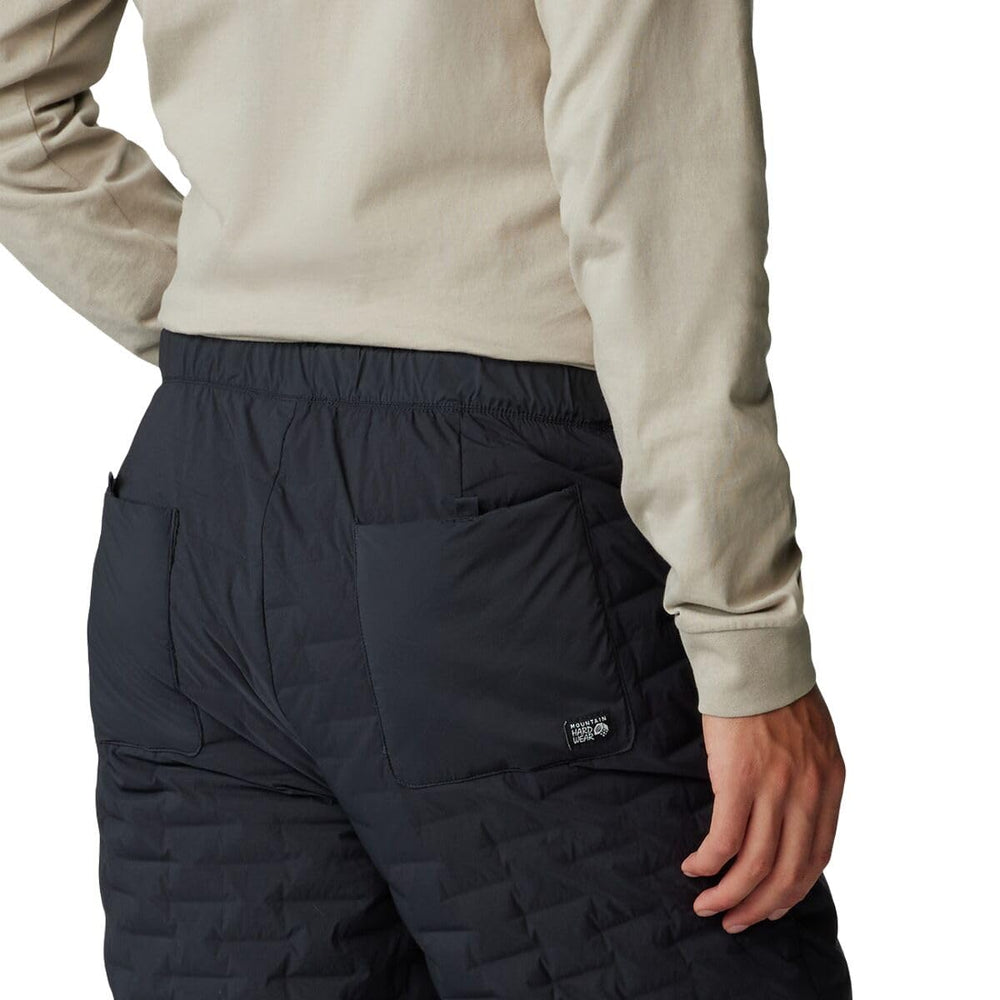 Mountain Hardwear StretchDown Light Pant stretch fabric close-up emphasizes mobility.