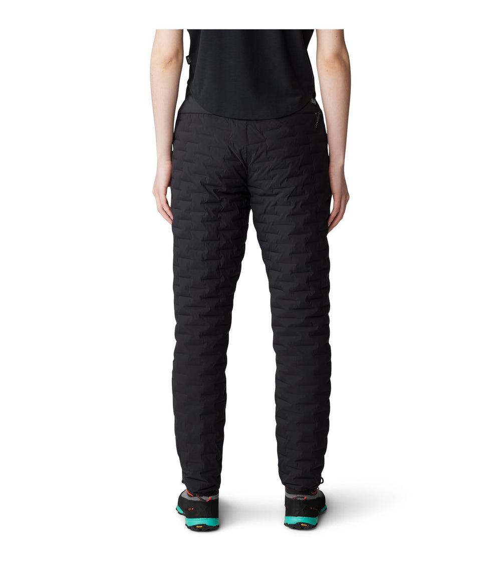 Mountain Hardwear StretchDown Light Pant waistband shows integrated belt for secure, customizable fit